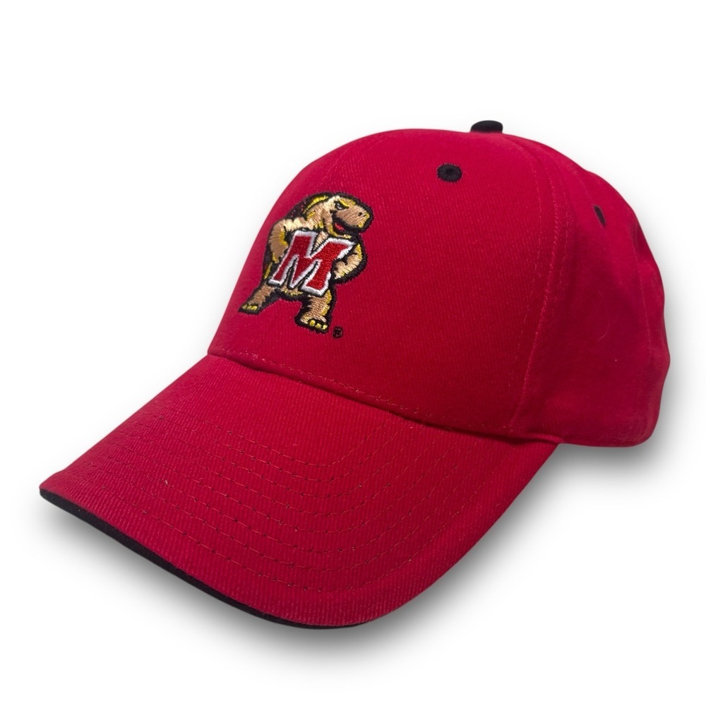 University of Maryland Terrapins Terps Strapback Sports Hat NWT Signatures Red